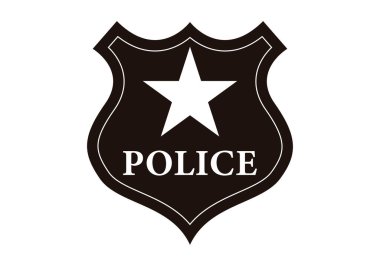 Polis rozeti siyah simge gibi.
