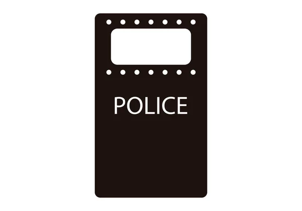 Police Riot Shield Black Icon — Stock Vector