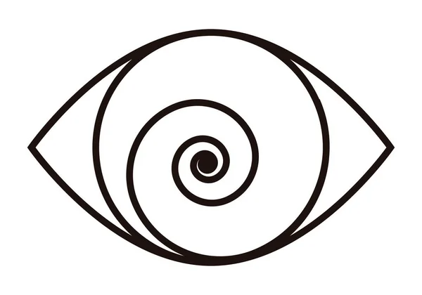 Augensymbol Mit Hypnose Wirbel — Stockvektor