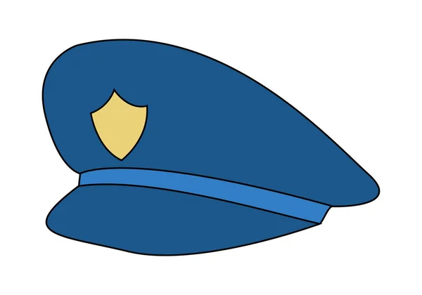 Шляпа Полиции Белом Фоне — стоковый вектор