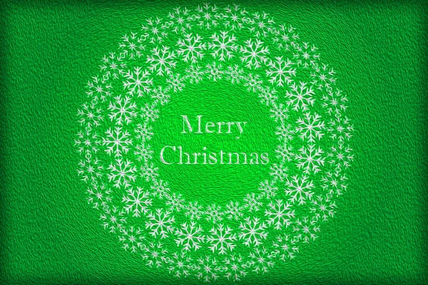 Christmas Card Snowflakes Painted Green Background — Stock Photo, Image