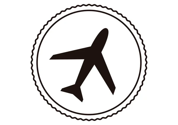 Timbre Avec Une Icône Avion Sur Fond Blanc — Image vectorielle