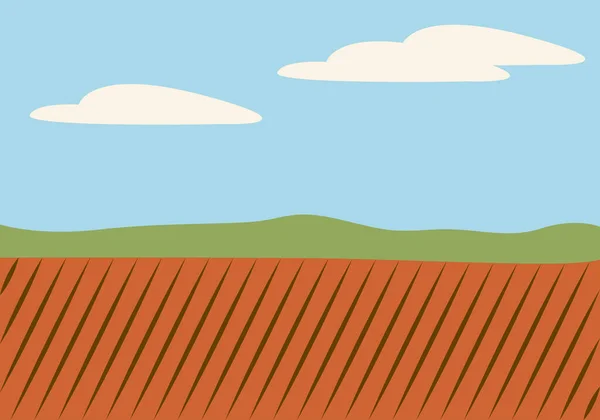 Paisaje Campos Cultivados Montañas — Vector de stock