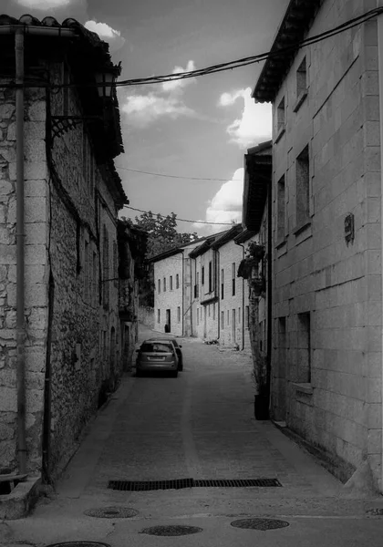 Rues Des Villes Burgos Espagne Noir Blanc — Photo