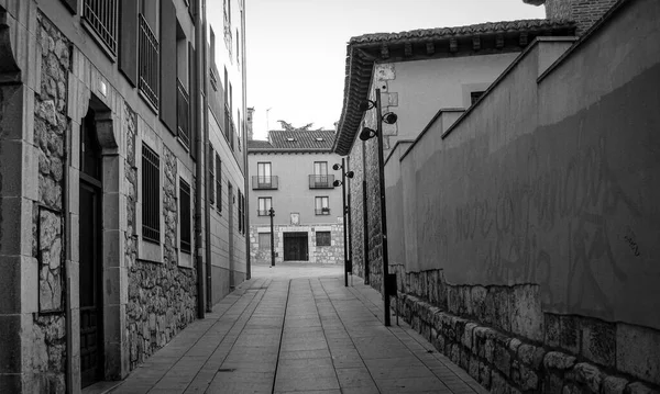 Rua Cidade Burgos Espanha Preto Branco — Fotografia de Stock