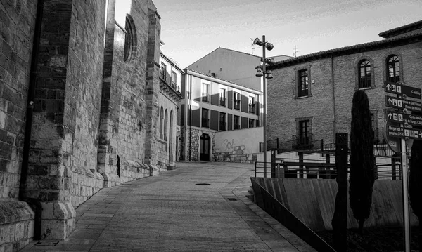 Calle Ciudad Burgos España Blanco Negro — Foto de Stock