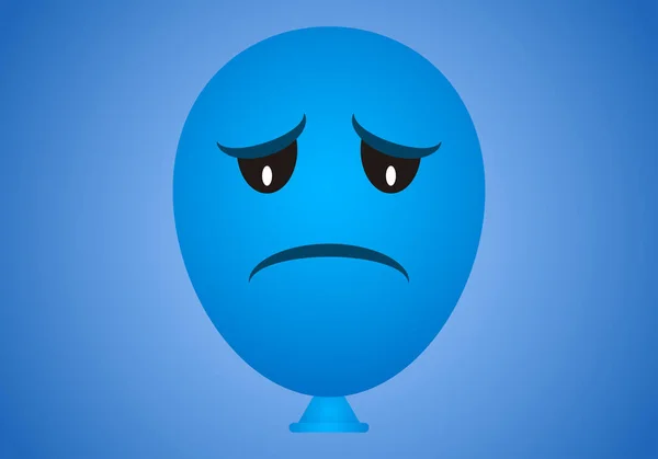 Smutný Modrý Balón Modrém Pozadí Podle Modrého Pondělí — Stockový vektor