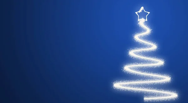 Parlak Noel ağacı ile mavi Noel arka plan.