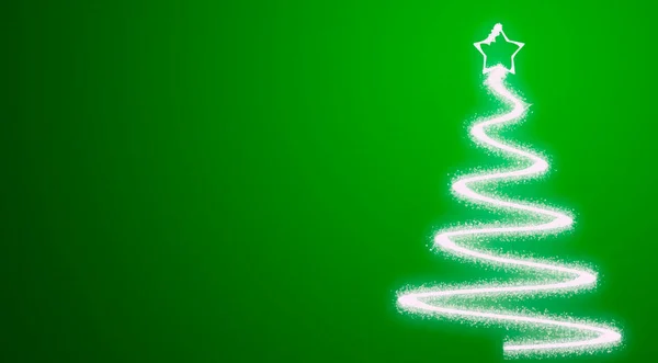 Green Christmas Background Shiny Christmas Tree — Stockfoto