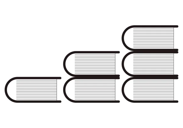 Gráfico Ascendente Livros Empilhados — Vetor de Stock