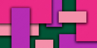 Pembe, mor ve yeşil karelerin modern arkaplanı.
