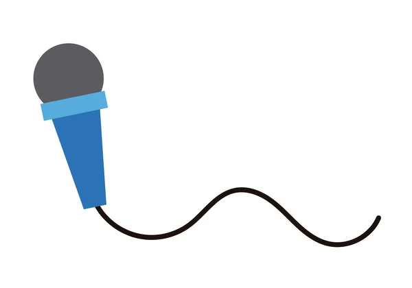 青い背景の青いワイヤーマイク — ストックベクタ