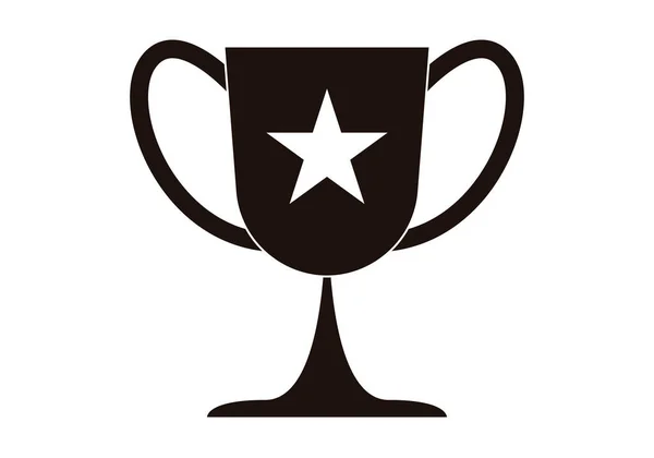 Ganador Premio Taza Icono Negro — Vector de stock
