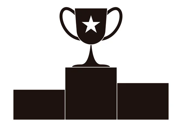 Ganador Premio Taza Icono Negro — Vector de stock