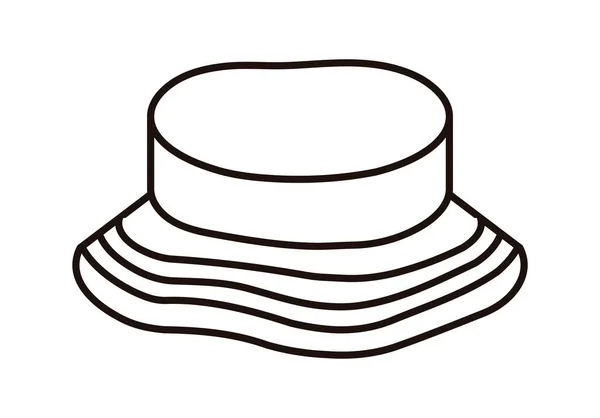 Fisherman Hat Black Icon White Background — Vetor de Stock