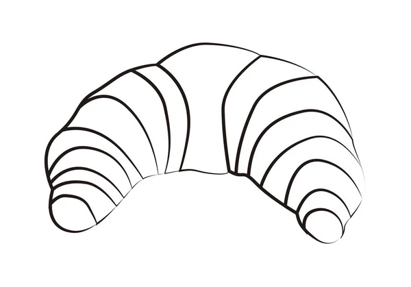 Croissant Schwarzes Symbol Auf Weißem Hintergrund — Stockvektor