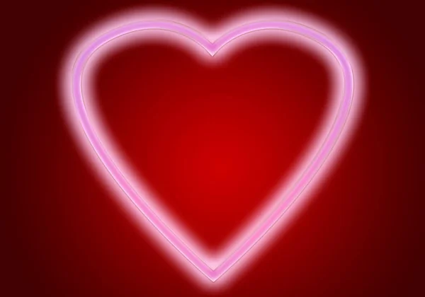 Kırmızı Arkaplanda Pembe Kalp Arkaplanı — Stok fotoğraf