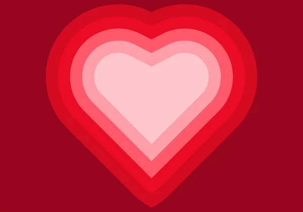 Рожевий Серцевий Фон Червоному Тлі — стоковий вектор