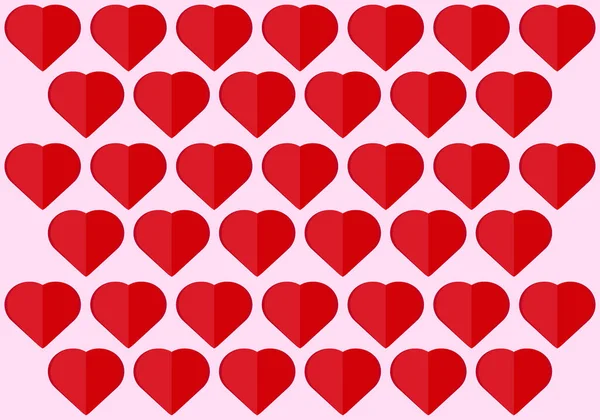 Pink Background Red Hearts — стоковый вектор