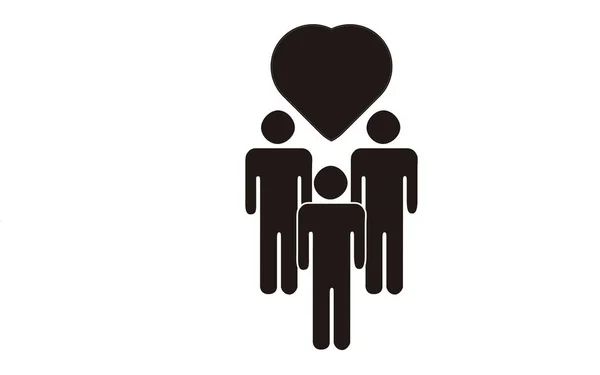 Black Icon Person Heart — Archivo Imágenes Vectoriales