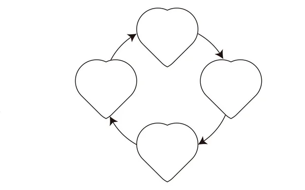 Icône Noire Des Cœurs Cercle Avec Rétroaction — Image vectorielle
