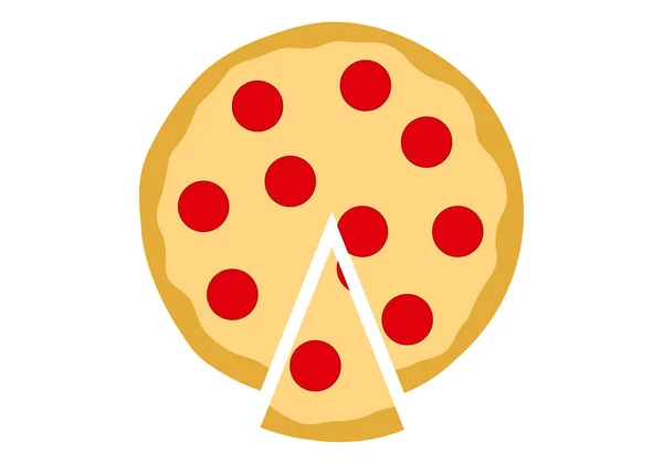 Πίτσα Τυρί Και Φέτες Λευκό Φόντο — Διανυσματικό Αρχείο