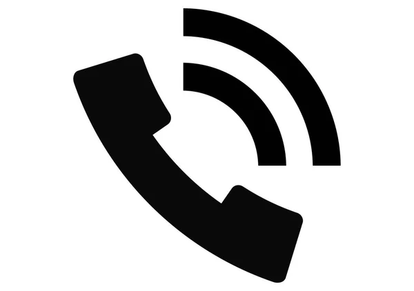 Black Phone Icon White Background — Archivo Imágenes Vectoriales