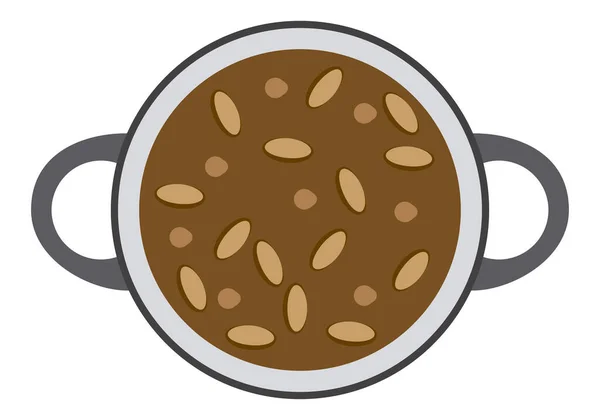 Casserole Icon Hot Beans White Background — Stock Vector