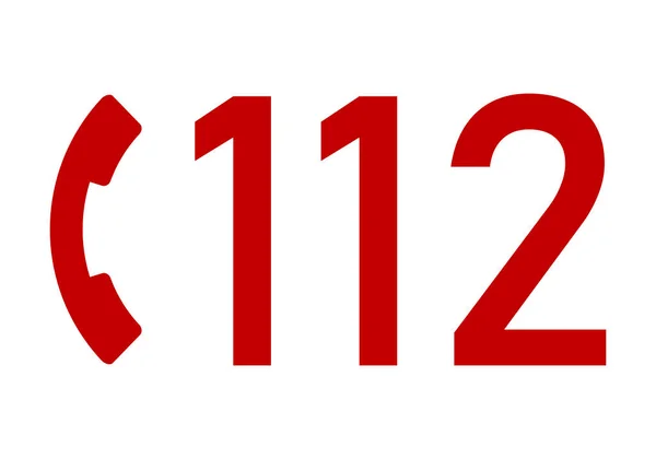 Emergency Red Phone Icon 112 — 스톡 벡터
