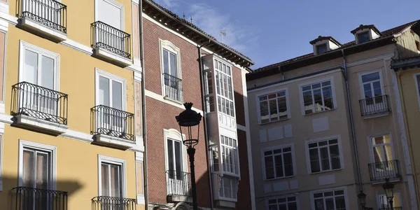 Fachada Casas Blocos Apartamentos Burgos Espanha — Fotografia de Stock