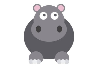 Beyaz arkaplanda su aygırlarının gri çizimi.