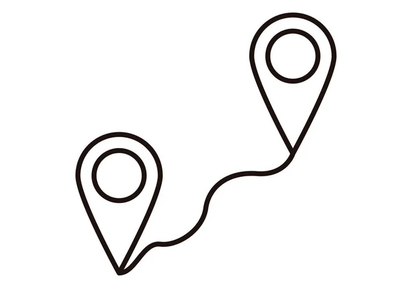 Route Markers Icon White Background — Stockvektor