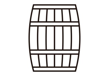 Beyaz arka planda siyah varil simgesi.