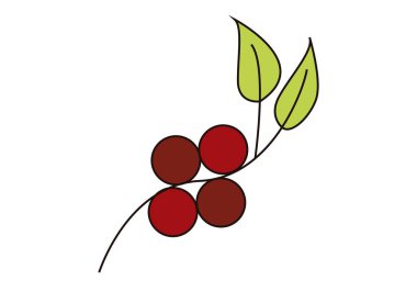 Kırmızı böğürtlenli yaprak kökü simgesi.