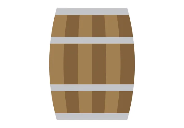 Brown Barrel Icon White Background — Stockvektor