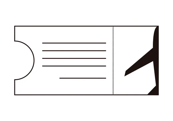 Schwarzes Ticket Symbol Mit Flugzeug Symbol — Stockvektor