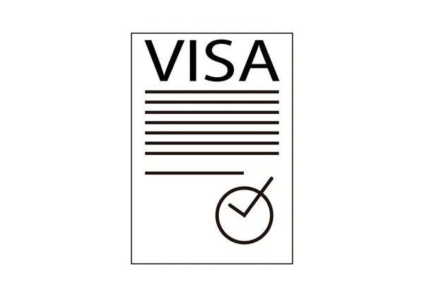 Visa Elfogadott Dokumentum Fekete Ikon — Stock Vector