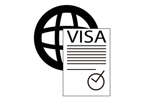 Visa Accepted Document Black Icon — Vector de stock