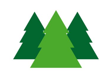 Green pines icon on white background.