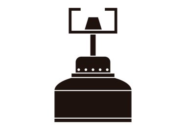 Black icon of stove on white background.