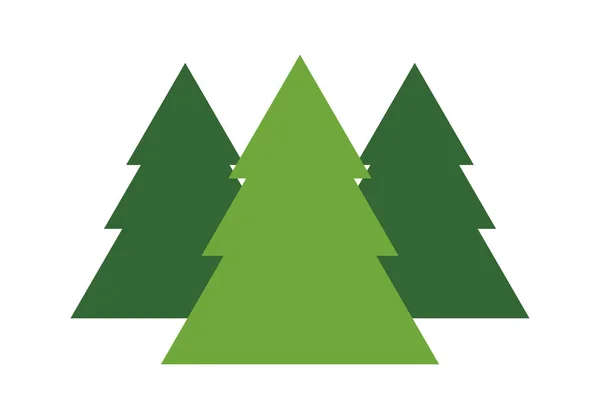 Green Pines Icon White Background — Vettoriale Stock