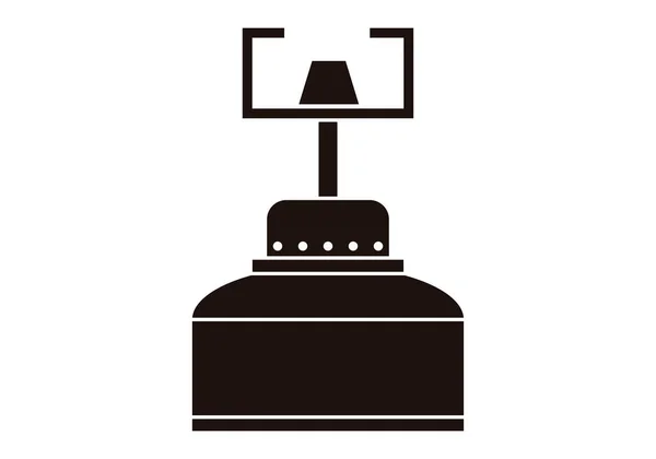 Black Icon Stove White Background — стоковый вектор