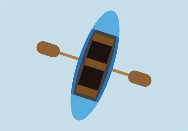 Blue Canoe Wooden Paddles Water — Διανυσματικό Αρχείο