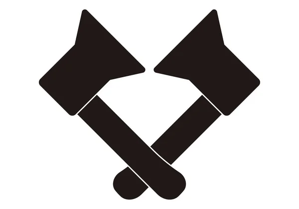 Black Hatchet Icon White Background — ストックベクタ