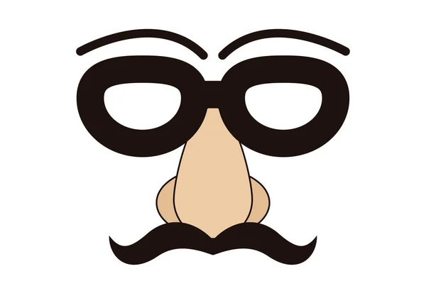 Mask Nose Glasses Mustache — 图库矢量图片
