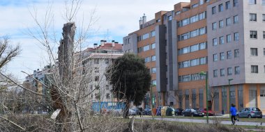 Panoramic view of the streets of Burgos, Spain.