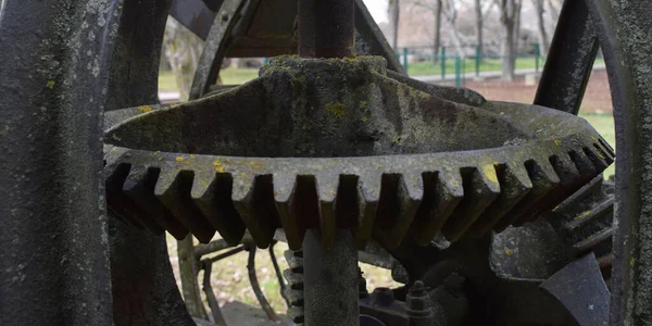 Black Rusty Gear Machinery — Foto de Stock