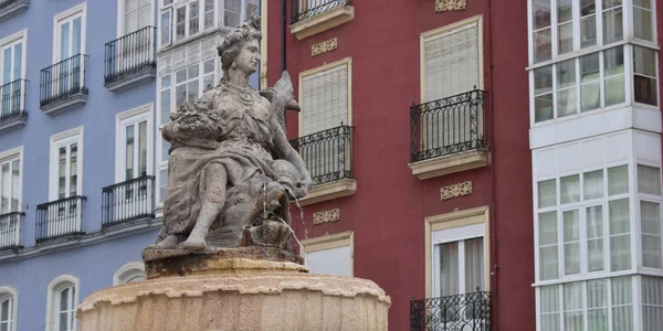 Estatua Una Plaza Burgos España — Foto de Stock