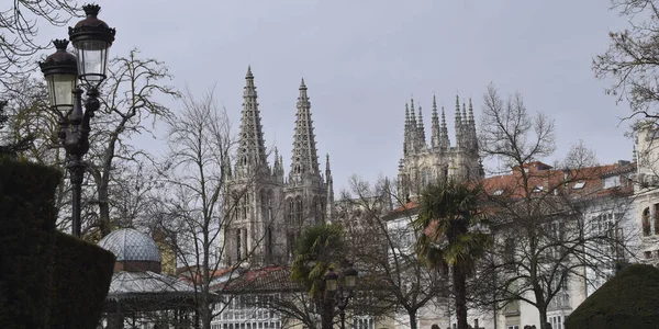 Panoramic Cathedral Burgos Spain Autumn — Stockfoto