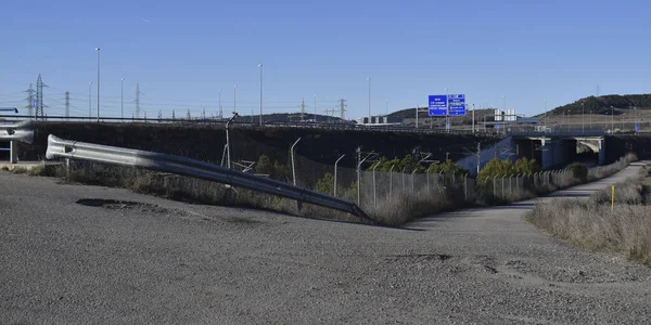 Highway Bridge Winter Day — Stockfoto